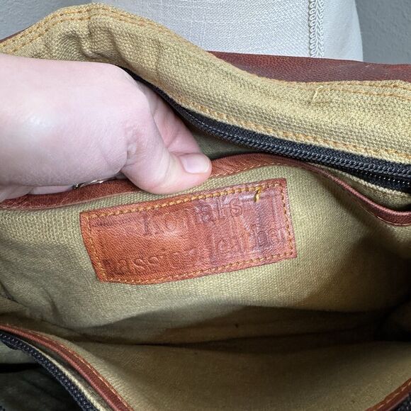 Komal's Passion Leather Satchel Shoulder Side Handbag Bag Leather Vintage Brown - Picture 4 of 9